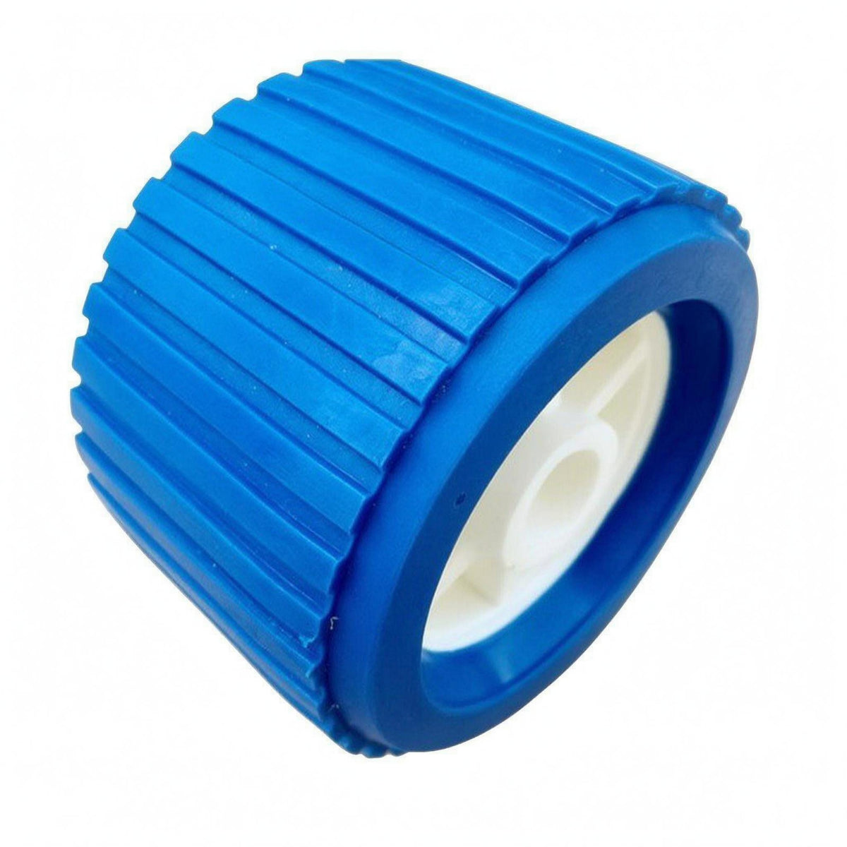 108 Mm EVA Keel Roller Blue Ribbed Keel Roller Cylindrical White Hub