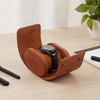Watch Travel Case Leather Watch Case with Cushion Padded for People on the Go
