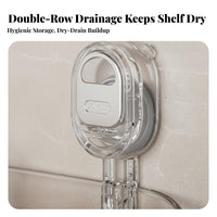 Suction Holder Hanging Container Non-Permanent Installation Shower Shelf Waterproof Bathroom Storage Basket for Home Dwellers, Students, Washroom