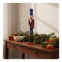 66cm Nutcracker Decoration Handcrafted Tall Wooden Nutcracker Traditional Style Christmas Guard Statue for Holiday