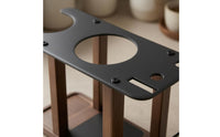 Bamboo Posts Aeropress Stand Metal Top Plate Coffee Organizer Stand Multiple Slots Coffee Bar Station Rounded Corners