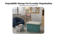 Large Capacity Stackable container with Lid exceptionally Thick Stackable Lidded Container long-lasting Household Storage Space-Saving for homeowners, creamice Workers, Dorm Room, Bedroom, Closet, Kitchen