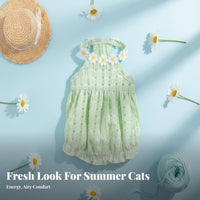 Anti-Shedding Summer Cat Dress Cute Design Cat Sundress Lightweight for Small Dogs, Young Dogs, Daily Wear, Photo Shoots, Photoshoots