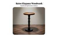 Round Pedestal Side Table Sturdy Wood Pedestal Side Table Vintage Home Styling Furnishing for Apartment Dwellers, Students, Living Room, Bedroom