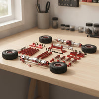 RC Car Metal Upgrade Kit Rough Terrain RC Car Parts with Wheels Convenient Damping System Tuning Kit for Model Builders
