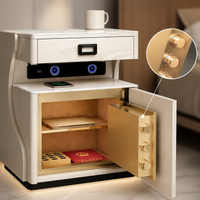 Bedside Table with Hidden Safe, Wireless Charging Station, Modern Nightstand for Bedroom