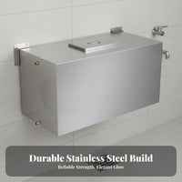 Stainless Metal Reservoir Tank Easy to Clean Wall-Mounted Water Tank Large Capacity for Property Managers, Business Owners, Household, Restroom