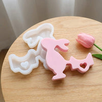 Easter Bunny Candle Holder Cast Easy De Cast Ing Easter Bunny Silic Single Reusable Craft Supply Casting Moulds Silicone for Home Decoration Enthusiasts