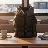 Portable Adult Buoyancy Vest Adjustable Buckle Strap Buoyancy Aid Vest Lightweight Foam Life Jacket Comfortable Fit for Adults, Motorboating, Sailing, Wakeboarding