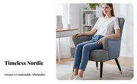 Nordic Design Upholstered Accent Chair Comfortable Backrest Upholstered Shell Chair Space-Saving Single Sofa Ergonomic for Apartment Dwellers, Office Workers, Students, Study Room, perusing corner, Bedroom