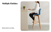 Footrest Included rotating Bar Stool with Backrest Stable Base Counter Chair Modern Design Seating Furniture Easy to Clean for Homeowners, Guests, Business Owners, Cafe, Front Desk, Bistro, Kitchen Island