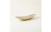 Hammered Metal Tray Polished Long Narrow Tray Sculptural for Coffee Table