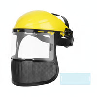 Wire Mesh Face Guard Clear Vision Mower Face Guard Lightweight Hard Hat with Mesh Visor for Gardening
