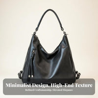 Versatile Design Large PU Leather Tote Adjustable Strap Multi-Way Carry Bag Lightweight for Students, Shopping, Commuting, Travel