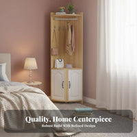 Multi-Functional Corner Coat Stand Floor-Standing Entryway Organizer Multifunctional Household Storage complimentarystanding for Apartment Dwellers, Homeowners, Families, Hallway, Bedroom, Living Room, Mudroom