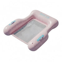 Raised Side Chambers Inflatable Pool Flotation Device Lounger Headrest Three-Tube Flotation Device Lounger Grab Handles Floating Lounge Raft Rectangular