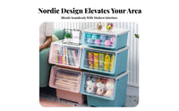 Front-Opening Stackable Box adaptable Storage container casters for Mobility