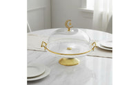 Cake Stand with Lid Transparent Cake Stand with Dome Pedestal Dessert Tray Shatter-Resistant Large Capacity for Parties, Buffet