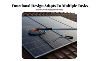 No-Scratch Soft Bristles Photovoltaic Panel Cleaning Brush Lightweight Telescoping Solar Panel Brush Adjustable Angle Water Fed Cleaning Pole Easy Installation for Homeowners, Professional Cleaners, Business Owners, Roofs, Glass Panes, Exterior Walls