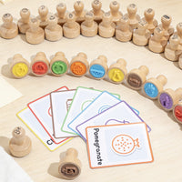Printed Icons Picture Card Stamp Set Colorful Educational Stamp Set Polished Finish Kids Craft Stamps for Preschoolers, Children