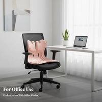 Full-Day Comfort Ergonomic Waist Support viscoelastic foam Support Pillow cleanable Cover spine support Adjustable Straps for Office Workers, Commuters, Gaming, Home, Study, Travel