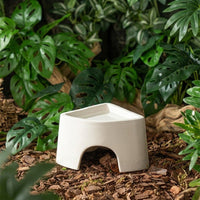 2-Pack Ceramic Hide and Humid Hide for Snake, White Water-Absorbent Leopard Gecko Enclosure Accessories, Smooth Thermal Cave for Frogs and Reptiles
