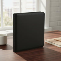 PU Leather Card Case Water-Resistant Zippered Card Binder Large Capacity Collection Book Dustproof 12-Pocket Zip Binder