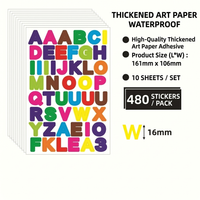 480 Pack Laminated Letter Stickers, Waterproof Vinyl Letter Stickers for Laptops, Alphabet Number Stickers for Crafts, DIY Craft Number Stickers Pack