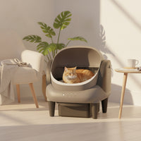 Open-Front Smart Litter Box with App Control Spacious Pet Appliance Reusable for Apartments