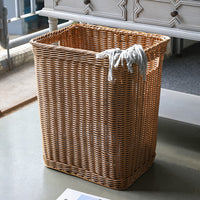 Imitation Rattan Laundry Basket Large Capacity Woven Clothes Storage Basket