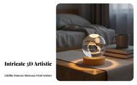 Three-Dimensional Crystal Ball Night Light Aesthetic Design Three-Dimensional Crystal Ball Lamp Gift Box Included Engraved Glass Night Light