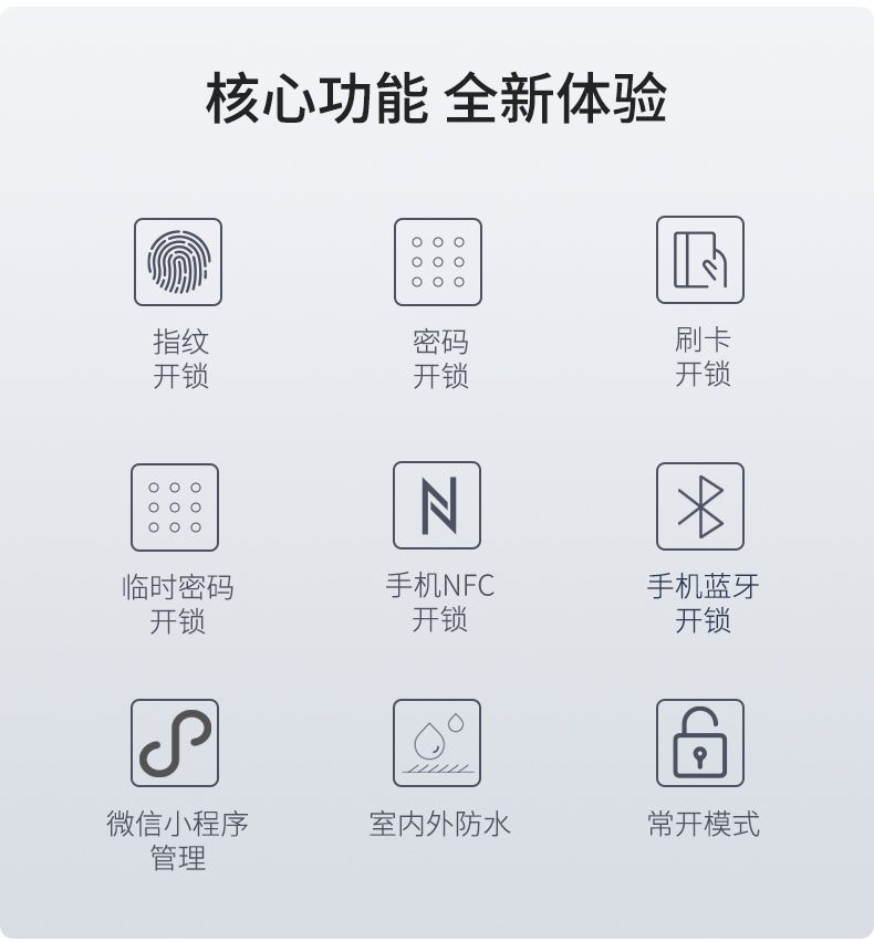 室外防水指纹门禁系统一体机磁力锁电插锁套装刷卡密码玻璃门铁门 F20 门禁（防水+指纹+密码+刷卡）