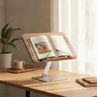 Wooden Book Rest with Page Holders Foldable Wooden Book Rest Multi-Function for Readers, Students