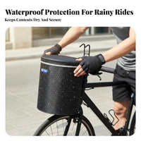 High Capacity Waterproof Bike Basket Multi-Use Folding Bike Basket Easy Installation for Cyclists, Adults, Commuting, Daily Errands, Outdoor