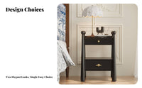 French & design Single-Drawer Bedside Cabinet Retro Design Multi-Compartment Nightstand space-saving Size Household Furniture Small Space Solution for Apartment Dwellers, households, Students, Bedroom, Home Decor, Dorm Room, Entryway