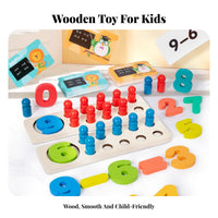 20 Pieces Long-Lasting Wood Construction Addition Subtraction Learning Toy Improves Fine Movement Skills Wooden Counting Peg Board