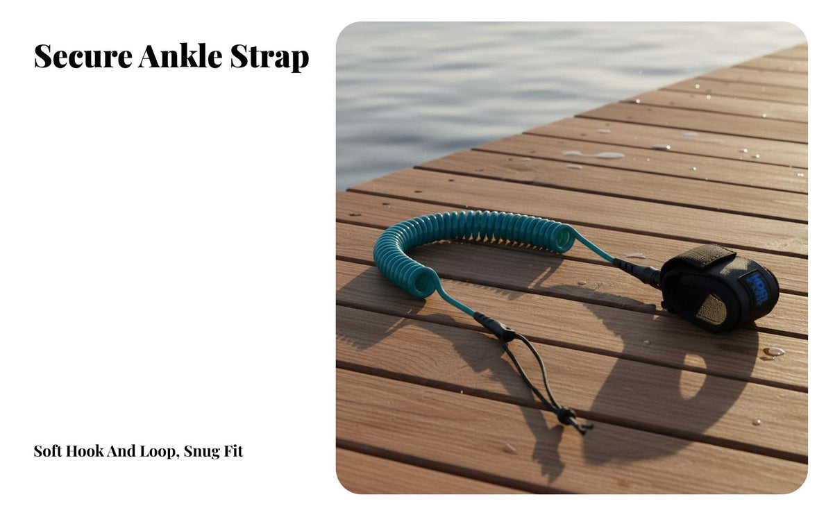 5.5mm Coiled Leash Full-Circle Rotation Mechanism Coiled Stand-up Paddleboard Leash Stand-up Paddleboard Safety Tether