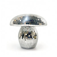 Mirrored Fungus Disco Ball Ornament Silver Fungus Disco Ball Decorative Ornament Reflective Handmade for Tabletop, Party, Desk, Shelf