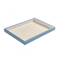 Brushed Shallow Display Tray Raised Sides Leather-Like Tray Rigid Frame Leather Desk Organizer Open Top
