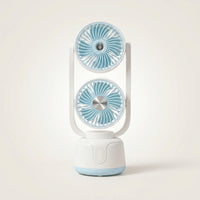 Mist twinHead Desktop Fan Portable twinHead Desk Fan Compact Cordless for Office, Study Corner