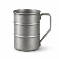 Matte Stainless Steel Coffee Mug with Handle Distressed Stainless Steel Coffee Cup with Handle Unbreakable Mugs Portable for Picnics
