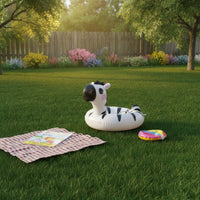 Inflatable Swim Circle with Handles Colorful Zebra Pool Toy for Kids, Young Children, Backyard