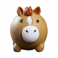 Plump Tea Pet Ornament Handmade Zisha Horse Ornament for Desktop, Home Decor