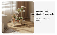 Floor-Standing Multi-Level Rolling Flower Pot Holder Movable with casters Plant Rack Space-Saving Tiered Stand Sturdy Base for Indoor Gardeners, Homeowners, Balcony, Living Room, Small Spaces, Bedroom