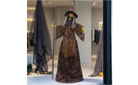 Standing Decoration with Glowing Spectral Figure with Robe Freestanding Prop for Halloween, Eerie Dwelling, Entryway