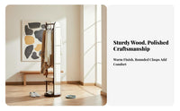 Multi-Functional Rotating Mirrored Garment Rack Full-Length Mirror independentstanding Hall Tree Space-Saving Coat Stand independent Standing for Homeowners, Families, Students, Bedroom, Hallway, clothing preparation area, Office