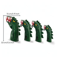 4 Pieces Dinosaur Golf Headcover Shielded Golf Club Head Cover Dinosaur Head Cover Textured Waterproof for Golfers