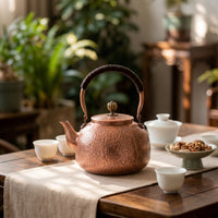 Small-Capacity Hammered Copper Teapot Vintage-Style Copper Teapot Compact Tea Kettle with Wrapped Handle for Artisan Collectors