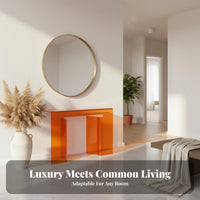 Light Luxury aesthetic Narrow Console Table Modern Design Water Ripple Accent Table Minimalist Aesthetic Hallway Stand Slim silhouette for Apartment Dwellers, Interior Designers, Homeowners, Entryway, Living Room, Behind Sofa, Bedroom