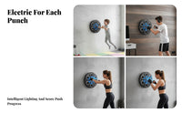 Adjustable Speed Wall-Mounted Boxing Target Machine Bluetooth Connection Electronic Boxing Coach Multiple Speeds Wall Mounted Punching Pad Space Saving